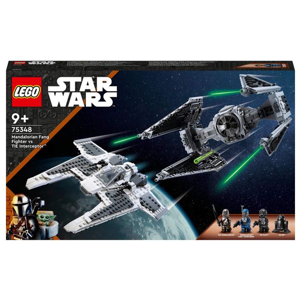 LEGO® Star Wars™ Mandalorian Fang Fighter vs. TIE Interceptor™ 75348 Building Toy Set (957 Pieces)