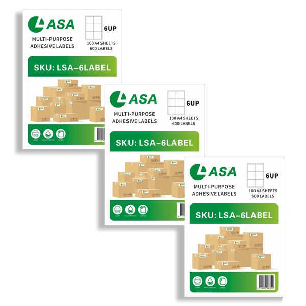 6 UP A4 Sheets Barcode Adhesive Label