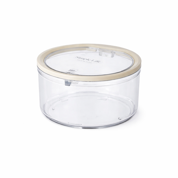 2 Pack - 1.75L Plastic Round Food Storage Container - Transparent