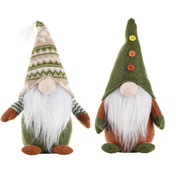 Faceless Doll Creative Green Santa Claus Figurine, Suitable for Christmas