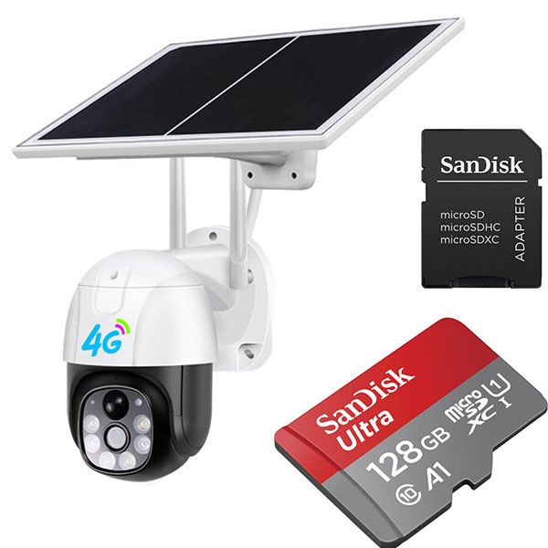 Solar Powered 4G CCTV Security Camera with 128GB Storage