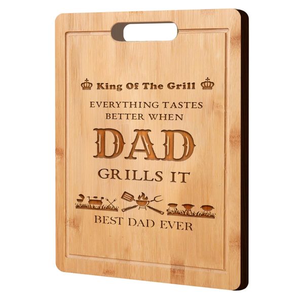 Laser Engraved Bamboo Cutting Board for Dad Father Unique Grilling Gifts