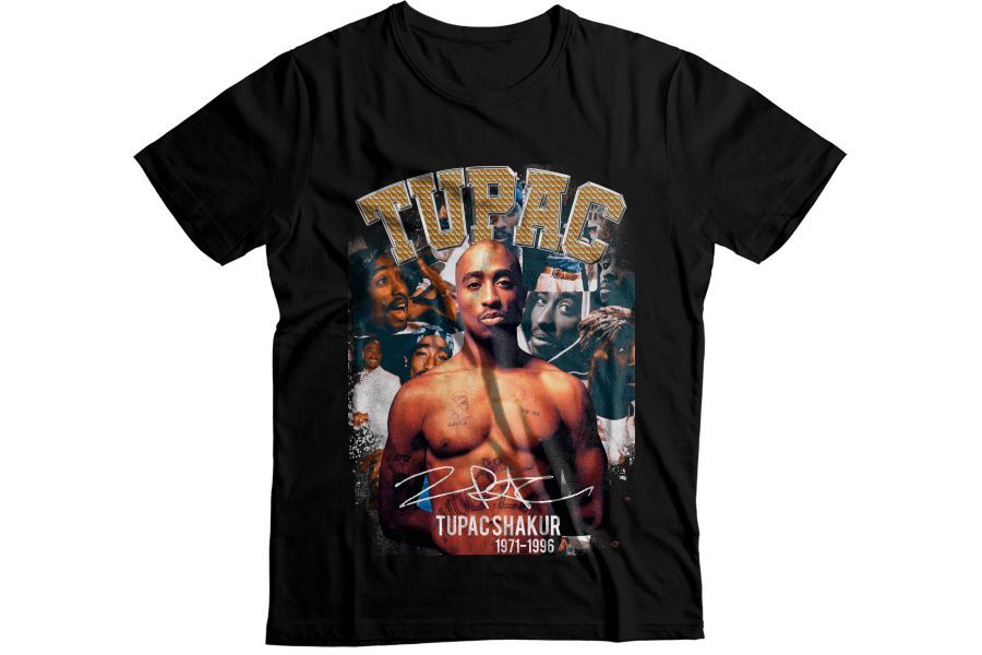 Tupac Shakur Graphic T-Shirt - Black, 100% Cotton, 180gsm | Shop