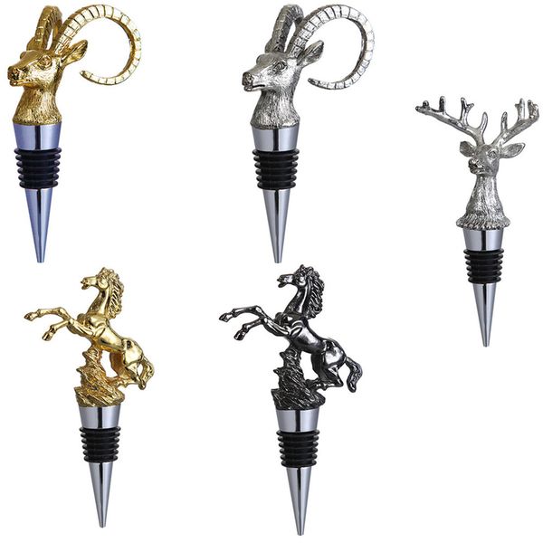 Wine Stopper Cork Solid Metal Animal - Pack Of 5