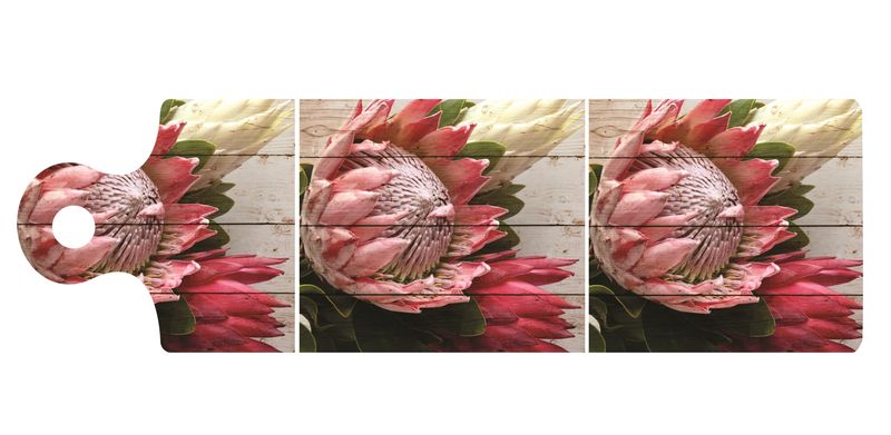 Protea Pink, White Wooden Serving Tray