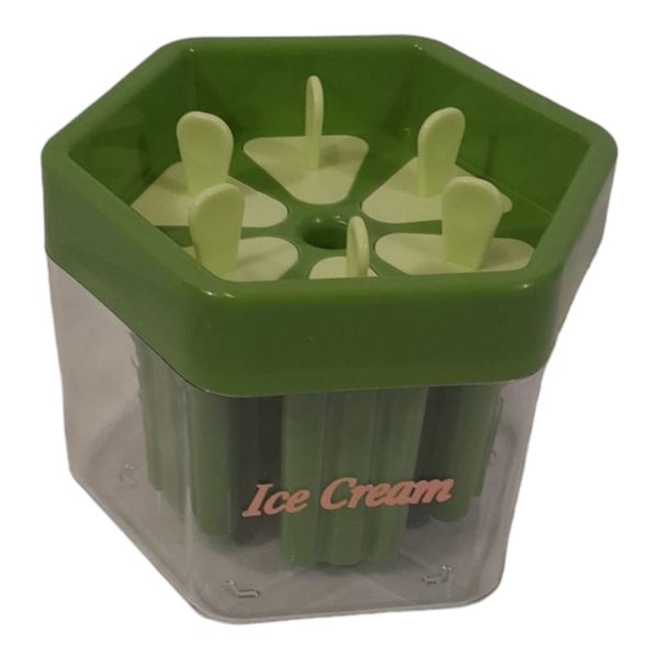 6 Grid Ice Cream Mold With Ice Bucket-F24