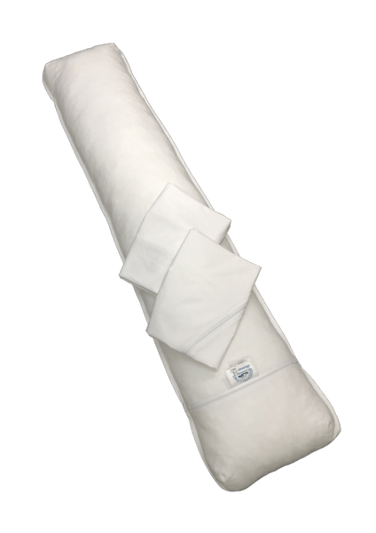 Bodypillow Slender~Line Comforter and Nursing Pillow - T200 100% Cotton Percale with 2 Pillowcases Included - White