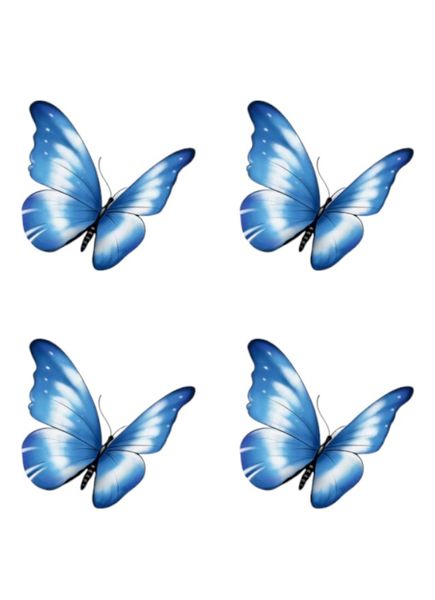 1 Piece - Authentic 3D Design Butterfly Temporary Tattoo - Blue