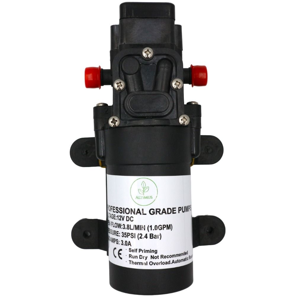 12V Water Pump with Pressure Switch, 3.8L/min, 2.4 Bar - Self-Priming