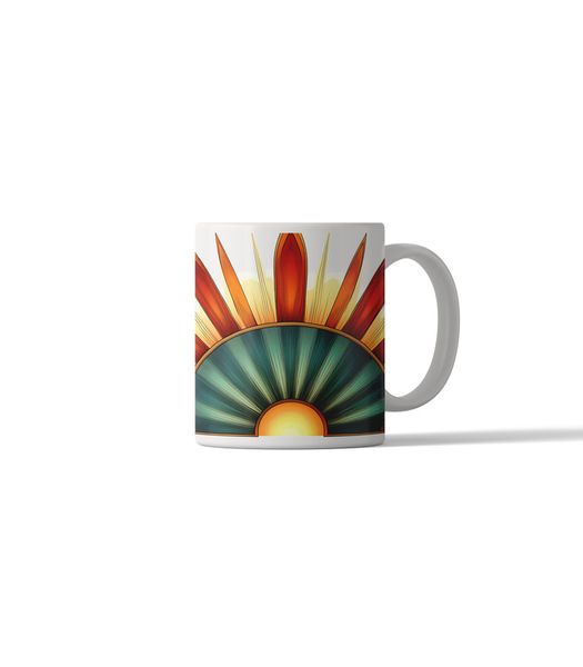 Printed Coffee Mug - Retro Tribal Design DSG 2