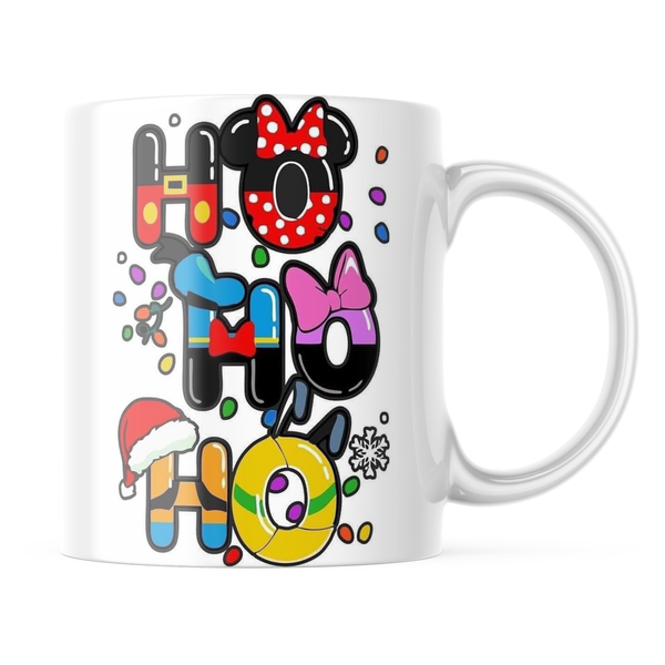Ceramic Mickey Ho Ho Ho Mug - White - 11-Ounces