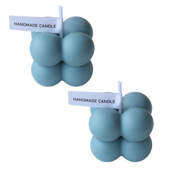 2 Pack Handmade Bubble Scented Candle Set - Blue