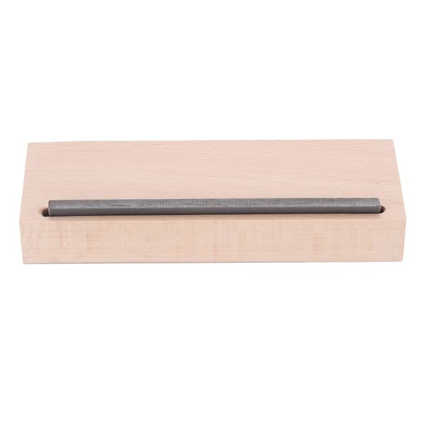 Wooden fret beveling file tool