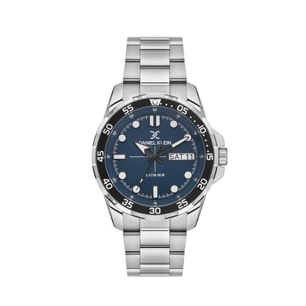 Daniel Klein-Mens Silver Rubber Strap Watch-DK113884-5