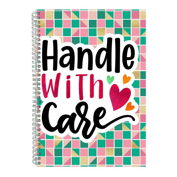 With Care A4 Notebook Spiral and Lined Small Biz Graphic Notepad Present131