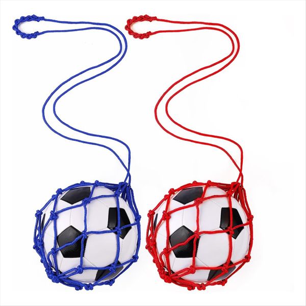 2Pcs Football Kick Trainer Soccer Return Trainer Net Blue+Red