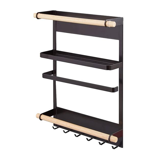 Magnetic Wall-mounted Kitchen Refrigerator Side Holder Rack With Hook