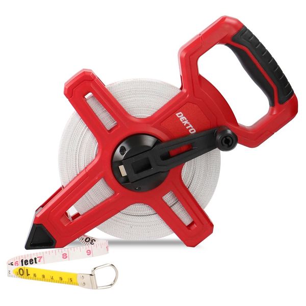 Dekton 50m Fiberglass Surveyor Tape With Holder