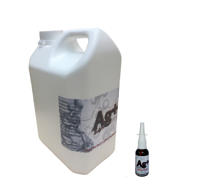 AG+ Colloidal Silver - 2l Bottle &amp; 30ml Nasal Spray - Immune Booster