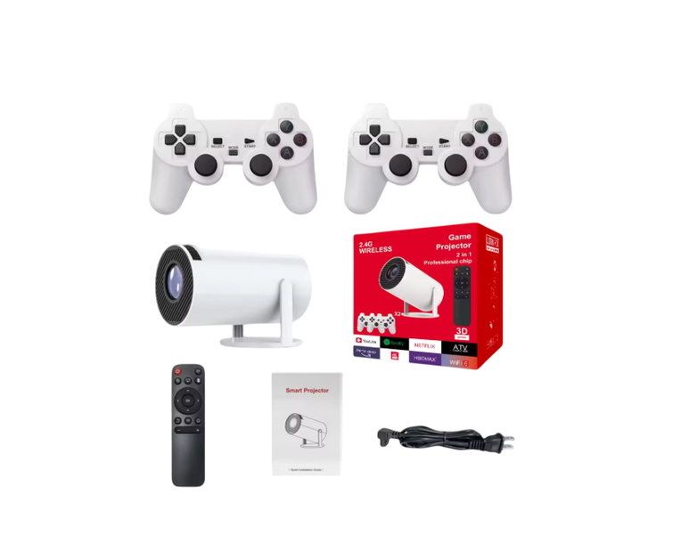 2-in-1 Game Projector with Wireless Controller - Android 11, 5G WiFi, 4K