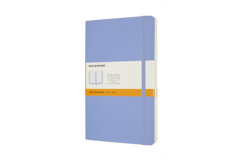 Moleskine Classic Notebook, Large, Ruled, Hydrangea Blue, Soft Cover (5 X 8.25)