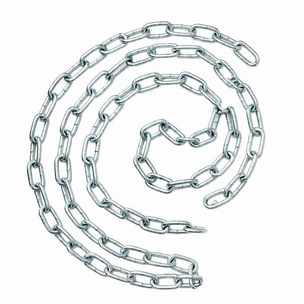 KRAFFT 7mm Electro Galvanised Chain 30m - Heavy Duty Link 45mm x 27mm
