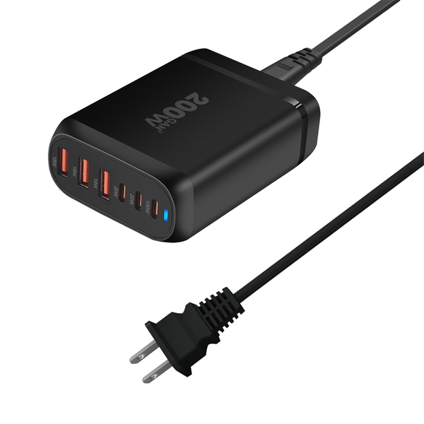 200W Gan Desktop Charger Usb Type C Pd Charger Fast Charge Eu Plug