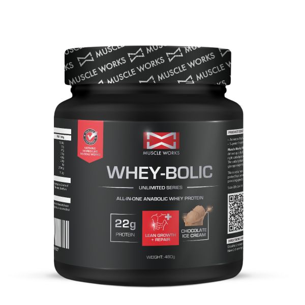 Muscle Works Whey-Bolic Protein 480g Chocolate Ice Cream