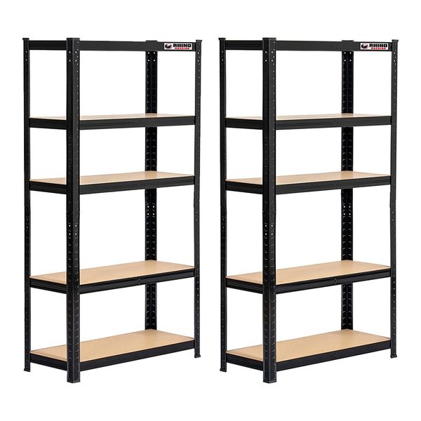 Rhino Racking 150x75x30cm 5 Tier Shelving 200Kg Galvanised Painted x 2 Sets