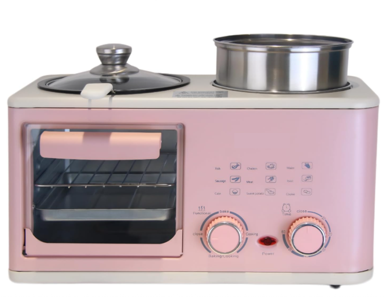 Stainless steel Rectangular Breakfast Maker - Pink