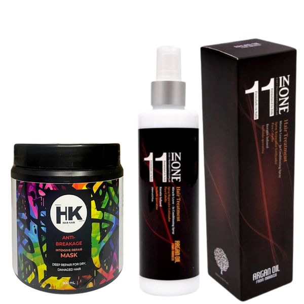 HK Anti-Breakage Mask 500ml &amp; Argan Oil 11-in-One Hair Care Combo