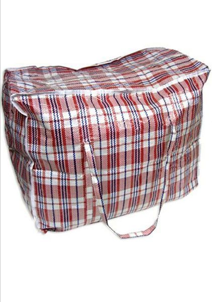Checked Laundry Storage Shopping Bag with Zipper 60*27*50cm -XL Assorted