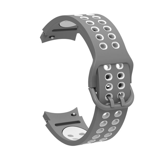 Silicone Strap Compatible with Samsung Galaxy Watch 4/5/6/7 - Grey &amp; White