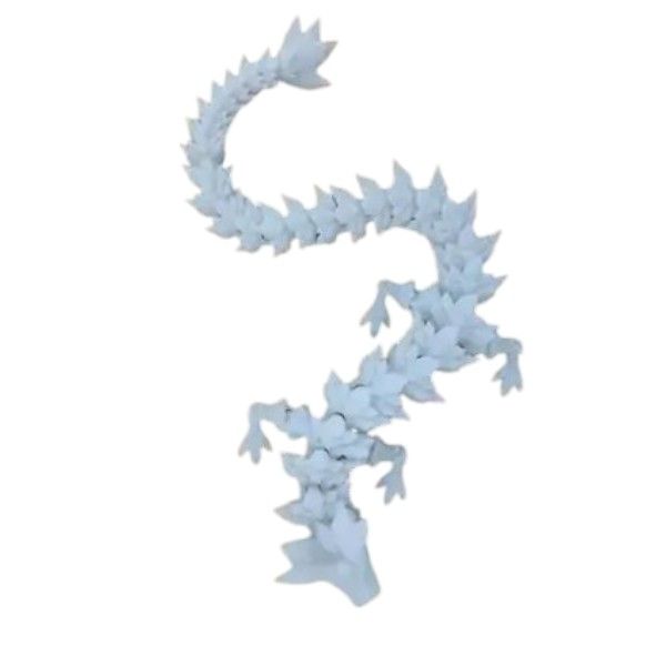 3D Printed Luminous Crystal Dragon Figurine Toy - White