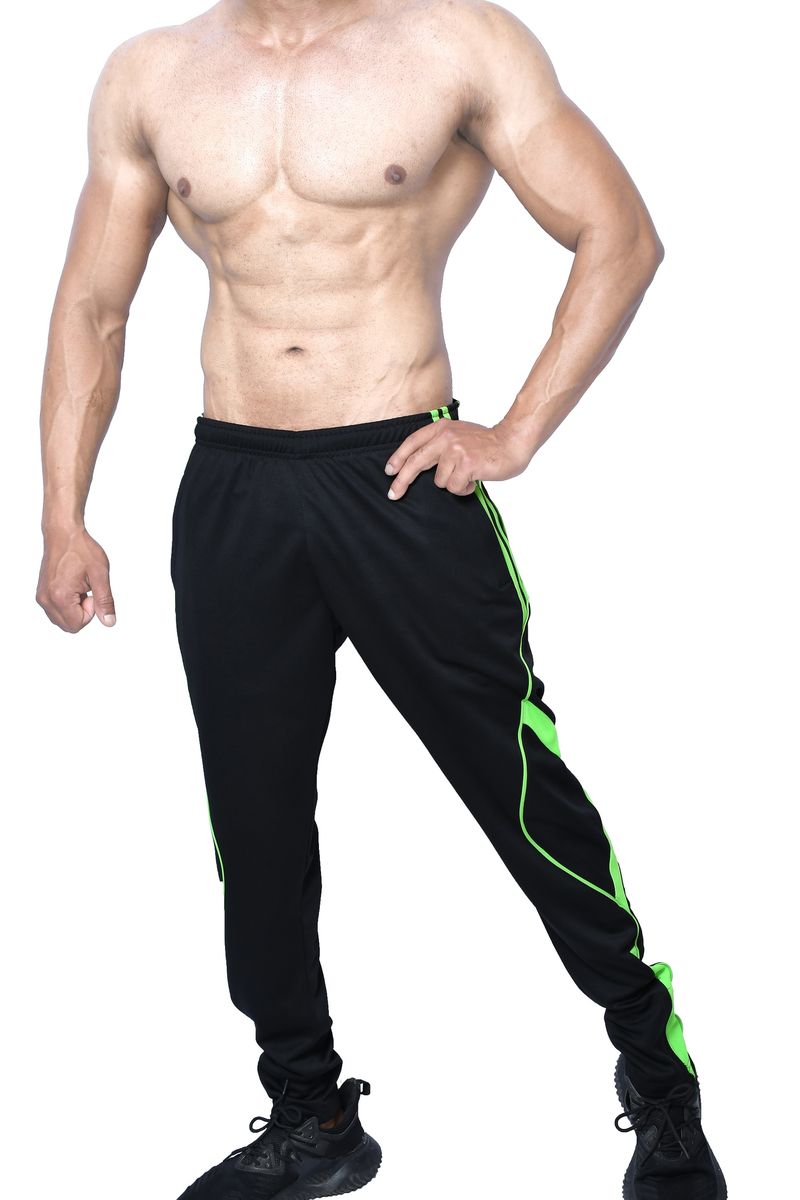 Ronex Slimfit Jogger Track Pant Black/Lum Green Shop Today. Get it