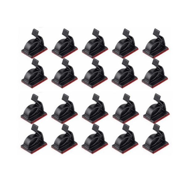 Home Computer Cable Clips Self Adhesive Cord Management set of 20 Clamp
