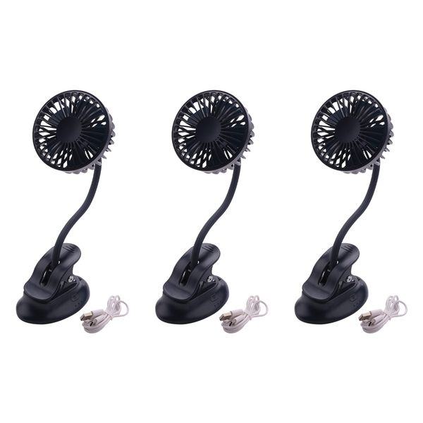 Portable Mini Clip Stroller Fan 3 Speeds Settings Navy Blue