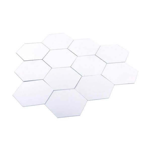 12 Pieces Mirror Wall Decor - Hexagonal