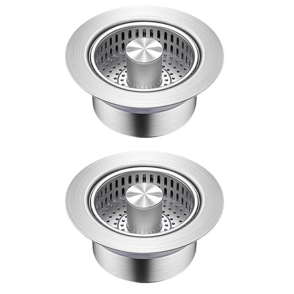 Kitchen Sink Drain Strainer 3in1, 304 Stainless Steel Up Sink Stopper