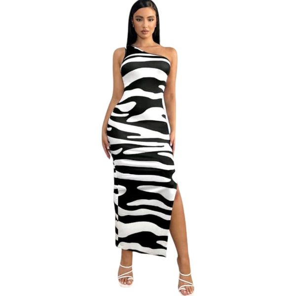 Animal Print Split Thigh Bodycon Dress