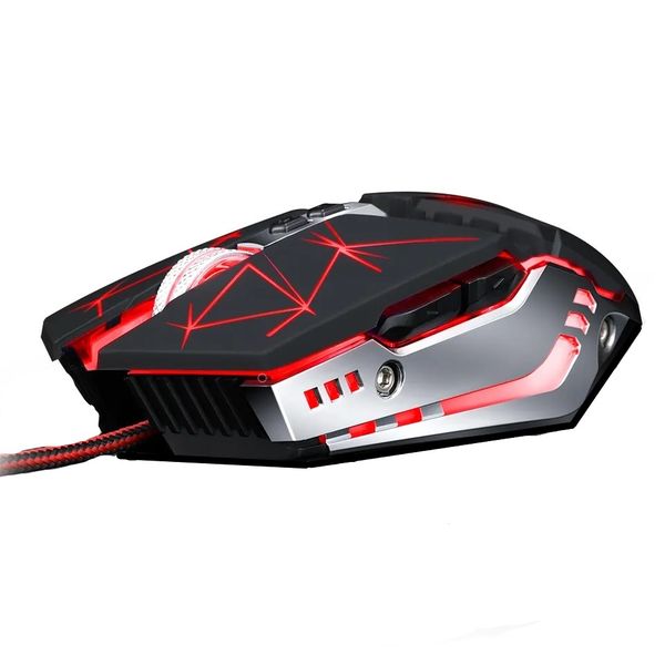 T-WOLF V7 Mechanic Office-Gaming Mouse - Flame Red