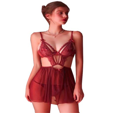 Red Lingerie Set, for Women Sexy Outfit Lingeray Ladies Fashion