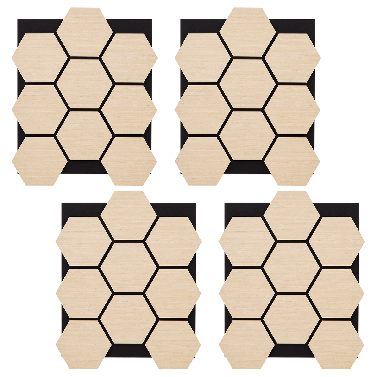 Chenshia Echo-Less Hexagon Wall Panel DIY Acoustic Wall Art Décor4 Pack