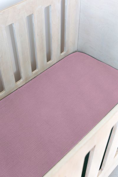 Phlo Studio 100% Cotton Lavender Pink Muslin Cot Fitted Sheet