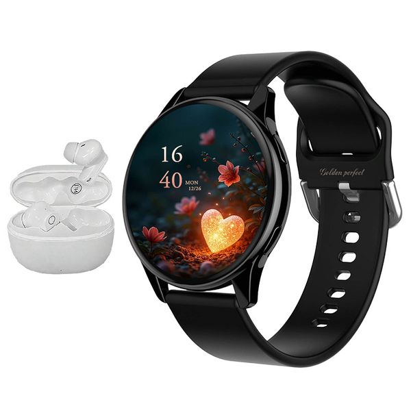 Golden Perfect Ladies Sports Smartwatch with Wireless Earbuds