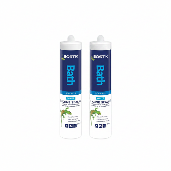 Bostik Bath Silicone Sealant 280ml - Waterproof &amp; Mould Resistant - 2 Pack
