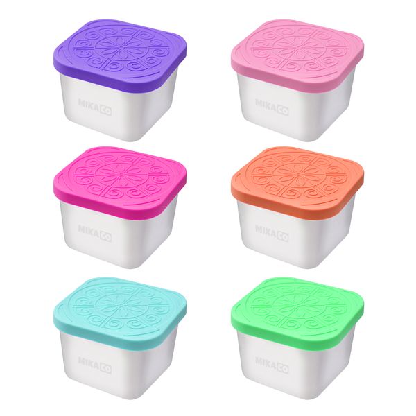 MIkaco Stainless Steel Square Sauce and Snack Containers with Lids - 6 x 180ml