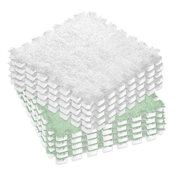 30x30cm 10Pcs Fluffy Puzzle Foam Floor Mat Puzzle Play Mat Bath Mats