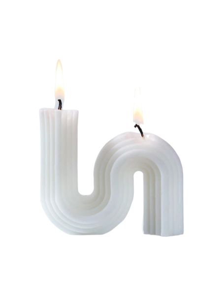 Minimalist Curved U-Shaped Sculptural Candle