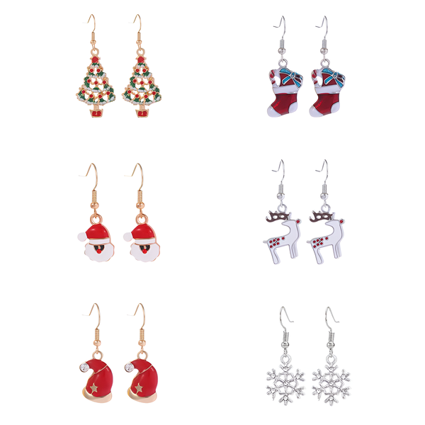 Christmas Earrings Jewelry Earrings Dangle Stud Cute Christmas Gifts 6P